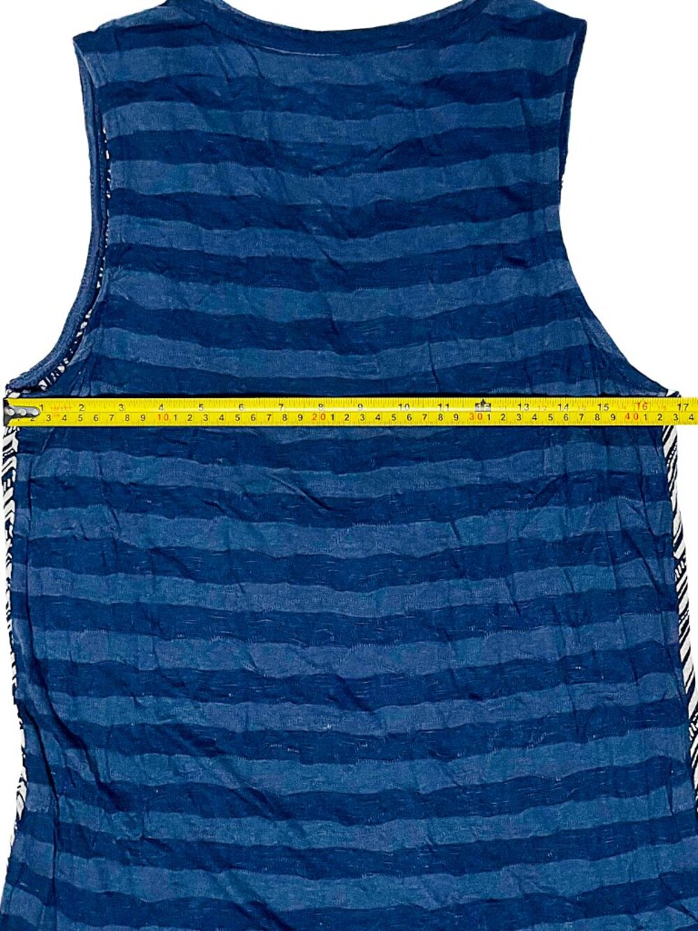 Mixed Print Henley Tank Top Blue Cream Sleeveless Lucky Brand M - Picture 7 of 8